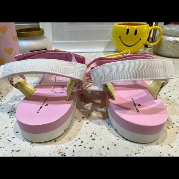 Stoney Clover Lane Sport Sandals Multi Pastel Colors with Gold Heart - Picture 8 of 11